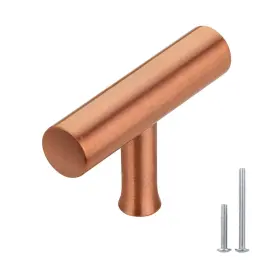Akicon 810092567103 Copper Kitchen T Bar Cabinet Pulls 100% Solid Brass Drawer #2