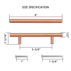 Akicon 810092567141 3 Inch Hole Center Copper Kitchen Cabinet Handles 100% Solid #3