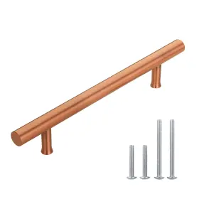 Akicon 810092567417 5 Inch Hole Center Copper Kitchen Cabinet Handles 100% Solid Brass Drawer Pulls #2