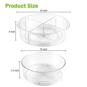 Lyy003074 Alpacasso 2 Pack Round Plastic Clear Rotating Turntable Organization &lazy Susan Organizer #2