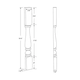 5apd10889 American Pro Decor Accessories 35.25 Inch Hx3.75 Wx1.75 D Stainable Unfinished Hardwood #3