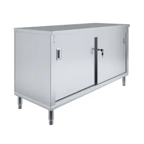Edc-2460 Amgood 24 Inch X 60 35 Stainless Steel Enclosed Base Cabinet With Sliding Door