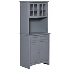 Us835-343v80gy0131 Aosom Llc Elegant Buffet With Hutch Kitchen Pantry Storage Cabinet Framed Glass #2