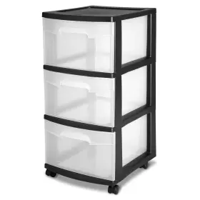 Branded 28309002 Share Sterilite Plastic 3 Drawer Cart Black Organizer Dorm Storage Rolling Set O