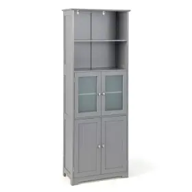 Zmct145-g Bunpeony 23.5 Inch W X 12 D 64 H Gray Mdf Freestanding Bathroom Linen Cabinet