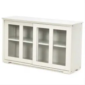 Zy1k0001-2 Bunpeony 42 Inch W X 24.5 H 13 D White Wooden Pantry Freestanding Kitchen Storage