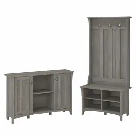 Sal008dg Bush Furniture Salinas 68.11 Inch Storage Set With Hall Tree Shoe Bench And Accent
