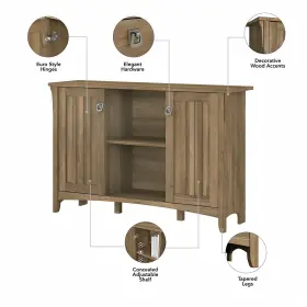 Sas147rcp-03 Bush Furniture Salinas 29.96 Inch Accent Storage Cabinet With 3 Shelves Reclaimed #2