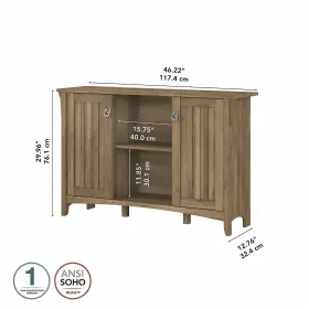 Sas147rcp-03 Bush Furniture Salinas 29.96 Inch Accent Storage Cabinet With 3 Shelves Reclaimed #3
