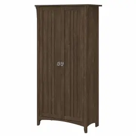 Sas332abr-03 Bush Furniture Salinas 62.95 Inch Tall Storage Cabinet With 4 Shelves Ash Brown