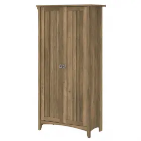 Sas332rcp-03 Bush Furniture Salinas 62.95 Inch Tall Storage Cabinet With 4 Shelves Reclaimed Pine