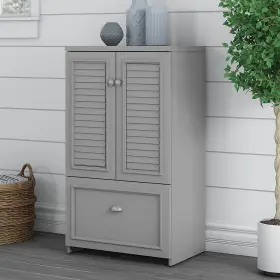 Wc53580-03 Bush Furniture Fairview 41.69 Inch Storage Cabinet With 3 Shelves Cape Cod Gray #2
