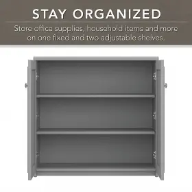 Wc53596-03 Bush Furniture Fairview 30.71 Inch Small Storage Cabinet With 3 Shelves Cape Cod #3
