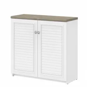 Wc53696-03 Bush Furniture Fairview 30.71 Inch Small Storage Cabinet With 3 Shelves Shiplap