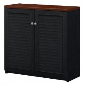 Wc53996-03 Bush Furniture Fairview Small Storage Cabinet With Doors Antique Black/hansen
