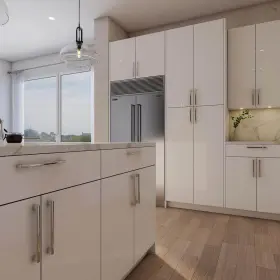 Sa-wu2730-wg Cambridge Kitchen Cabinet 27 Inch Frameless Assemble Slab Wall Radiance White Gloss #3