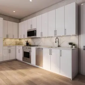 Sa-wu3036-wg Cambridge Ready To Assemble Kitchen Cabinet 30 Inch Wx36 H Melamine In White Gloss #3