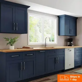 Bd18-xvb Contractor Express Cabinets Assembled Kitchen 34.5 Inch H Drawer Base Plywood Blue #2
