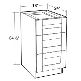 Bd18-xvb Contractor Express Cabinets Assembled Kitchen 34.5 Inch H Drawer Base Plywood Blue #3