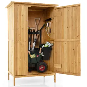 Hcst04146 Costway Outdoor Storage Cabinet 5 3 Ft Wooden Garden Shed With Asphalt Roof
