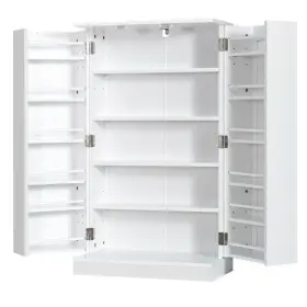 Kc53383wh Costway 17-tier Kitchen Pantry Storage Organizer Cabinet With 2 Door And 6 Adjustable Shelves