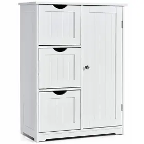 Qd-66236it Costway Kitchen Cabinet 12 Inch X 32 3-drawer Easy-to-assemble Sturdy Durable White