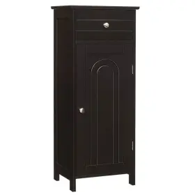 Qd-6637298 Costway Kitchen Cabinet 14 Inch X12 X34.5 P2 Mdf 3-shelves Single-door In Brown