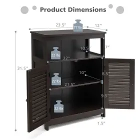 Qd-6z4-a798 Costway Ready To Assemble Kitchen Cabinet 23.5 Inch X12 X31.5 P2 Mdf Beadboard Door #3