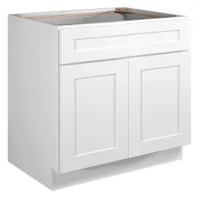 561480 Design House White Brookings 33 Inch W X 34-1/2 H Double Door Base Cabinet