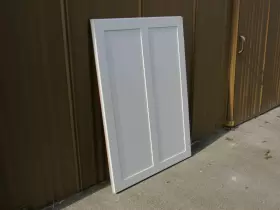 304-030916 Designer Refrigerator Panel Shaker Style 48in X 34in 1in White Wood #2