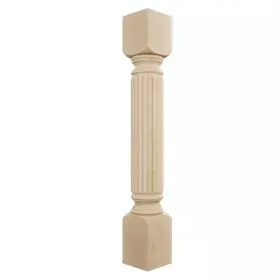 Ekena Millwork 313054416452 5 Inch X 35-1/2 Unfinished Alder Raymond Reeded Cabinet Column