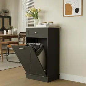 Ka004 Elecwish Tilt Out Kitchen Storage Trash Can Holder Cabinet 10 Gallon Garbage With Drawer