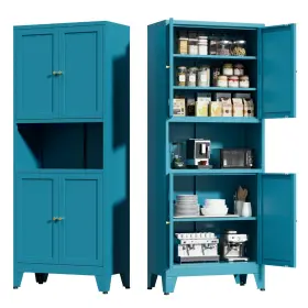 Eb-yxm03 Elegant-furniture 69 Inch Tall Modern Pantry Storage Cabinet Metal For Kitchen