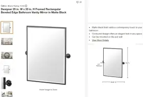 5079mxfs Gatco Designer 25 X 33 In Framed Bathroom Vanity Mirror Black Matte