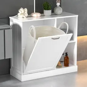 Gazhome 768523364954 Tilt Out Laundry Hamper Cabinet With Baskets Bathroom #2