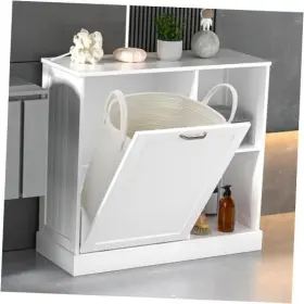 Gazhome 768523364954 Tilt Out Laundry Hamper Cabinet With Baskets Bathroom