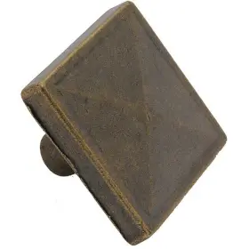Gliderite 013964619324 1.125-inch Antique Brass Square Pyramid Cabinet Multicolor