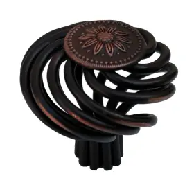 Gliderite 013964619706 1-1/2-inch Diameter Flower Birdcage Round Cabinet Brown