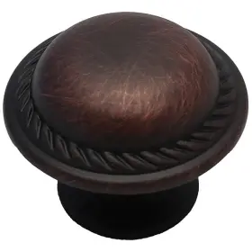 Gliderite 091037150219 1.125-inch Oil Brushed Bronze Round Rope Cabinet Brown