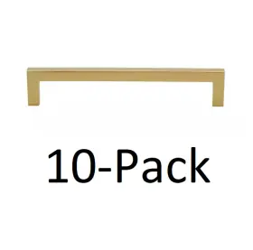 21683-160-bg-10 Gliderite 10-pack 6-1/4 Inch Brass Gold Solid Square Slim Cabinet Bar Pull