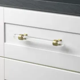 4718-160-sg-10 Gliderite 10-pack 6-1/4 Inch Acrylic With Satin Gold Base Cabinet Drawer Pull #2