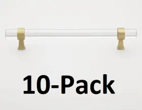 4718-160-sg-10 Gliderite 10-pack 6-1/4 Inch Acrylic With Satin Gold Base Cabinet Drawer Pull