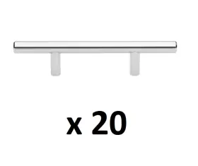 5000-76-pc Gliderite 20 3 Inch Center-to-center Polished Chrome Finish Solid Bar Pulls