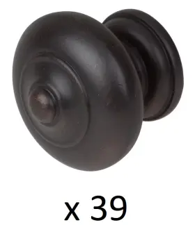 5561-orb-1 Gliderite 39 1-1/2 Inch Dia Oil Rubbed Bronze Round Ring Mushroom Cabinet Knobs