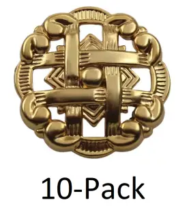 5745-bg-10 Gliderite 10-pack 1-3/8 Inch Brass Gold Classic Celtic Medallion Cabinet Knob