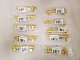 8006-96-bg-10 Gliderite 10-pack 3-3/4 Inch Center-to-center Brass Gold Knurled Bar Pull #2