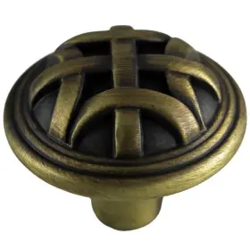 Gliderite 849376004034 1.25-inch Antique Brass Round Braided Cabinet Gold Tee
