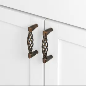 Gliderite 849376010295 3-3/4-inch Screw Center Twisted Birdcage Cabinet Brown #3
