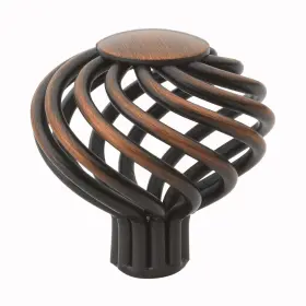 Gliderite 849376010387 1.5-inch Rustic Bronze Round Birdcage Cabinet Brown