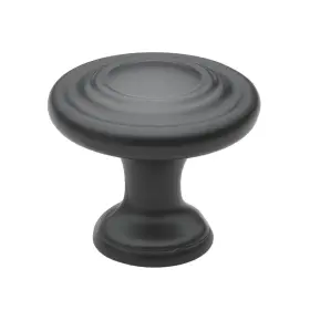 Gliderite 849376011322 1.25-inch Matte Black 3-ring Round Cabinet Knobs